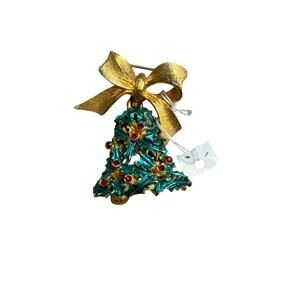 MYLU Vintage Christmas Tree Bell Brooch